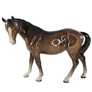 Beswick England Mare Facing Left Glossy Brown Figurine #976 *Repaired Chipped*